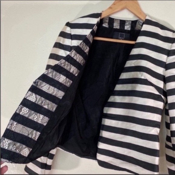 Anthro Dolce Vita Macyn collarless Striped Blazer size XS - Picture 3 of 6